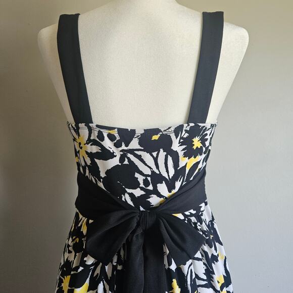 Love Tease‎ Dress Size L Black Floral Babydoll Fit & Flare Milkmaid Y2K Stretch - Picture 4 of 9